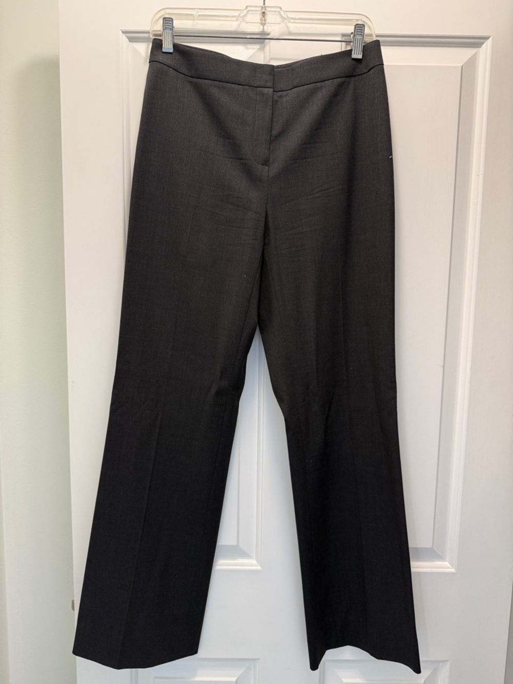 Lafayette 148 New York Gray Wool Grey Straight-Leg Trousers